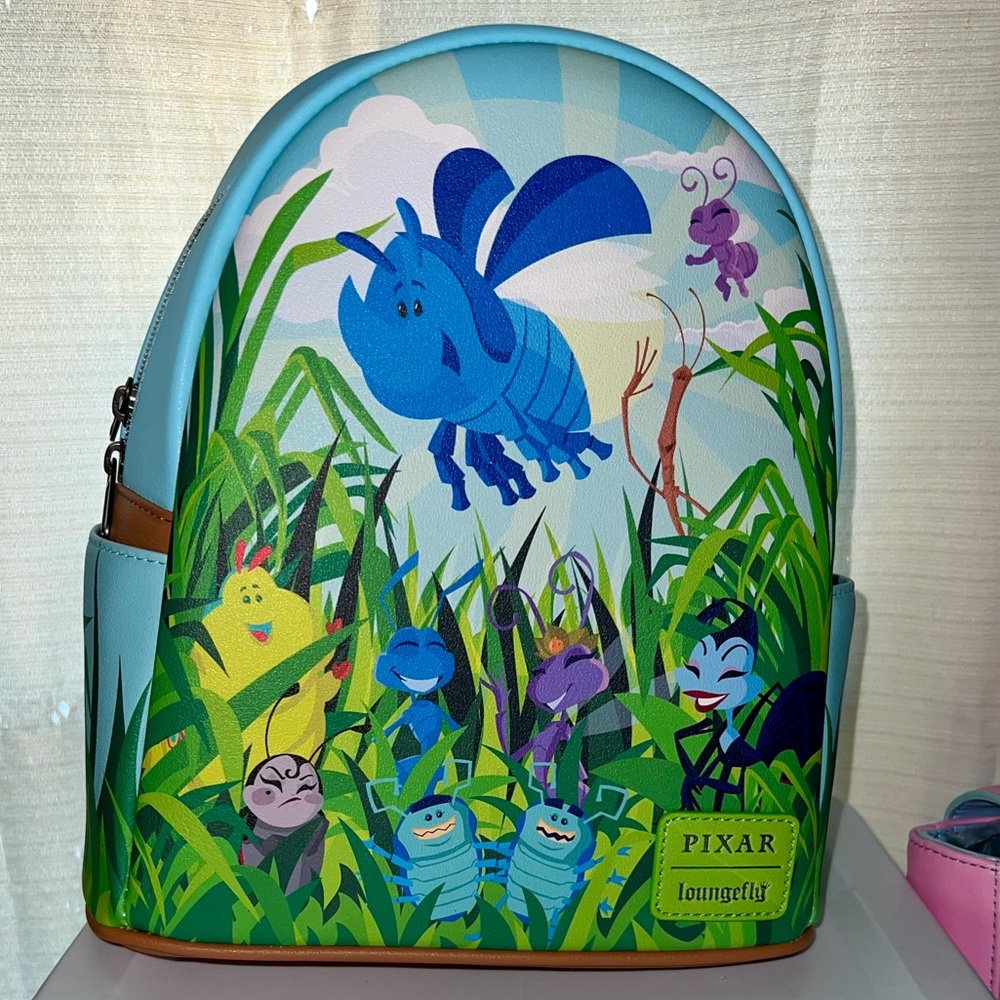 Loungefly Pixar A Bug's Life Backpack - Blue and Green